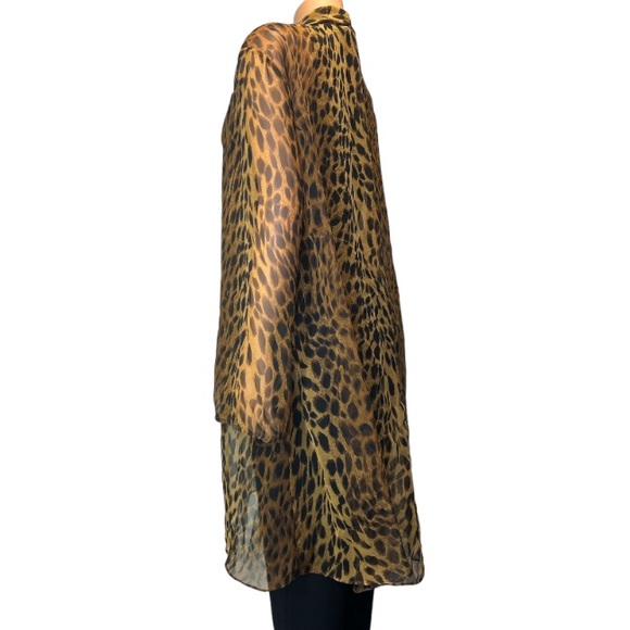 Vintage 90s Night works Surplice Cheetah print top cover up draped  Size 26W - Picture 4 of 17